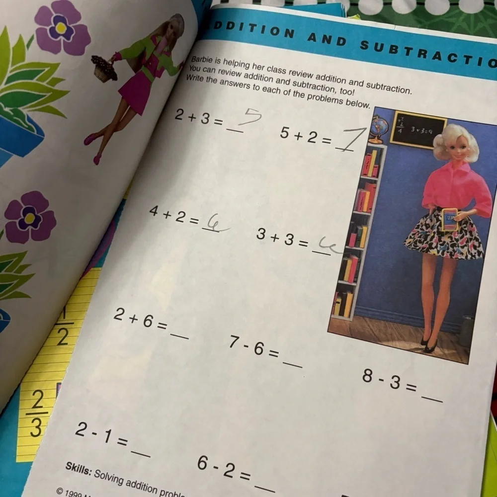 Vintage school Barbie books first grade work books lot of 4 - Picture 11 of 12
